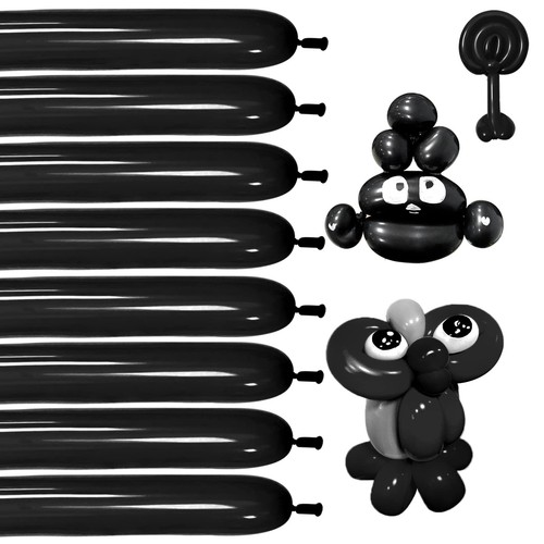 Black 260q latex balloons - black,