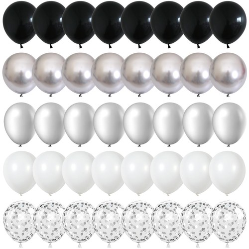 Black and silver balloons - and,