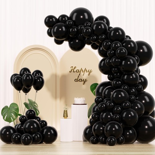 Ixvan black balloons 145pcs - black,