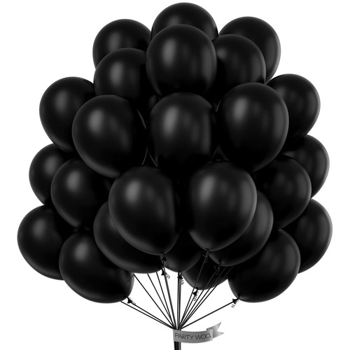 Partywoo black balloons 100pcs - black,