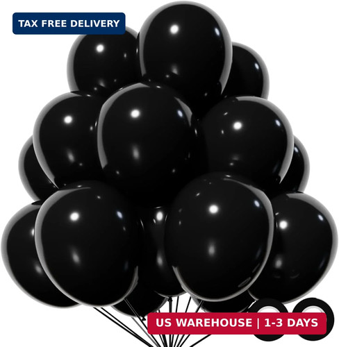 110pcs black balloon inch - 110pcs,